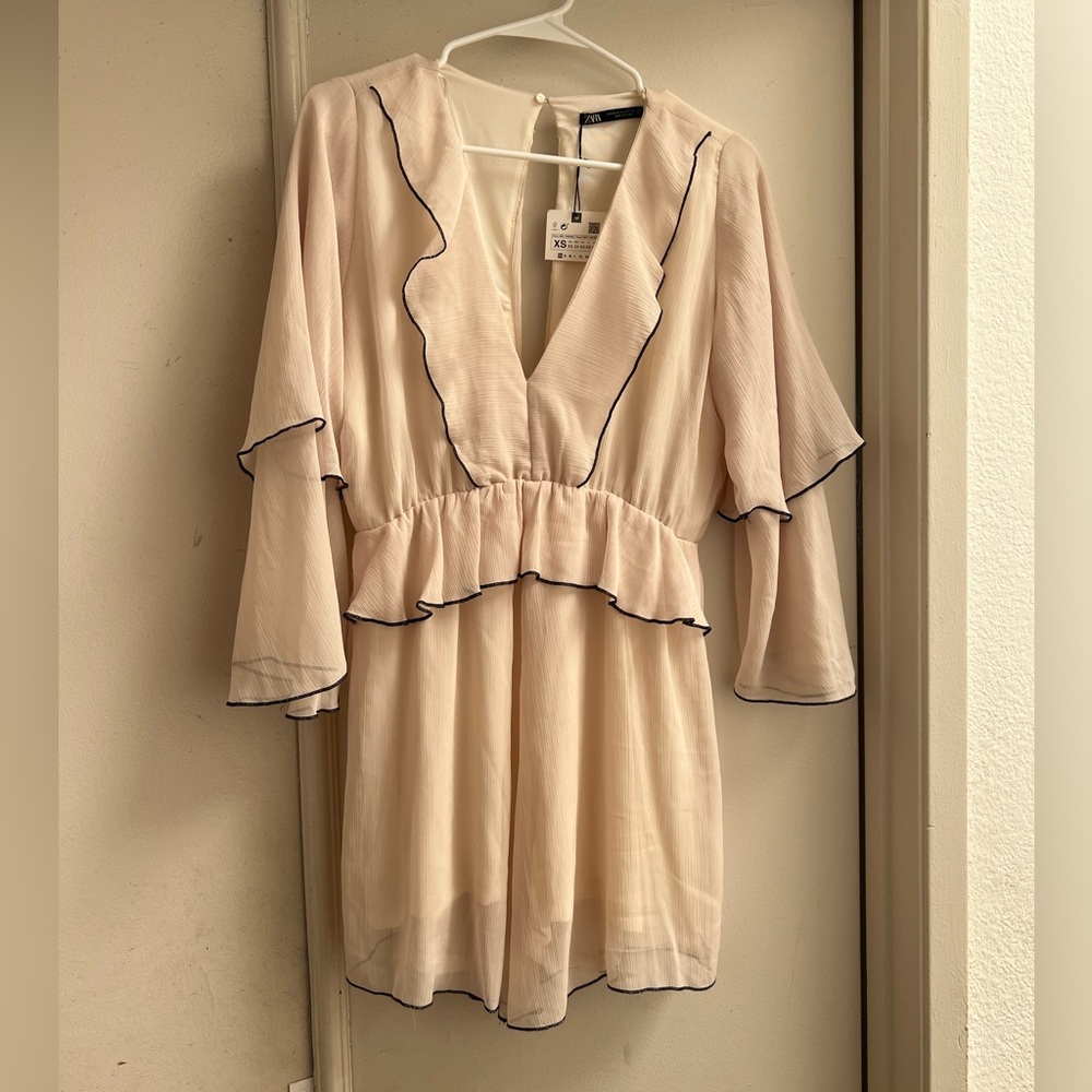 Ivory Ruffled V-Neck Romper